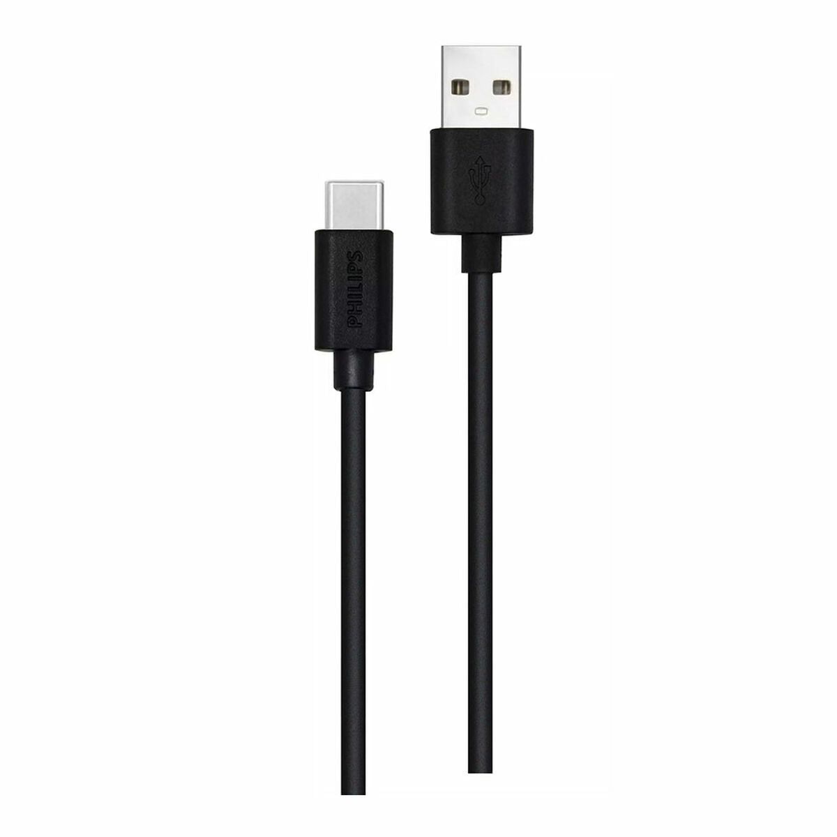 USB A to USB C Cable Philips DLC3104A/00 Fast charging 1,2 m Black-0