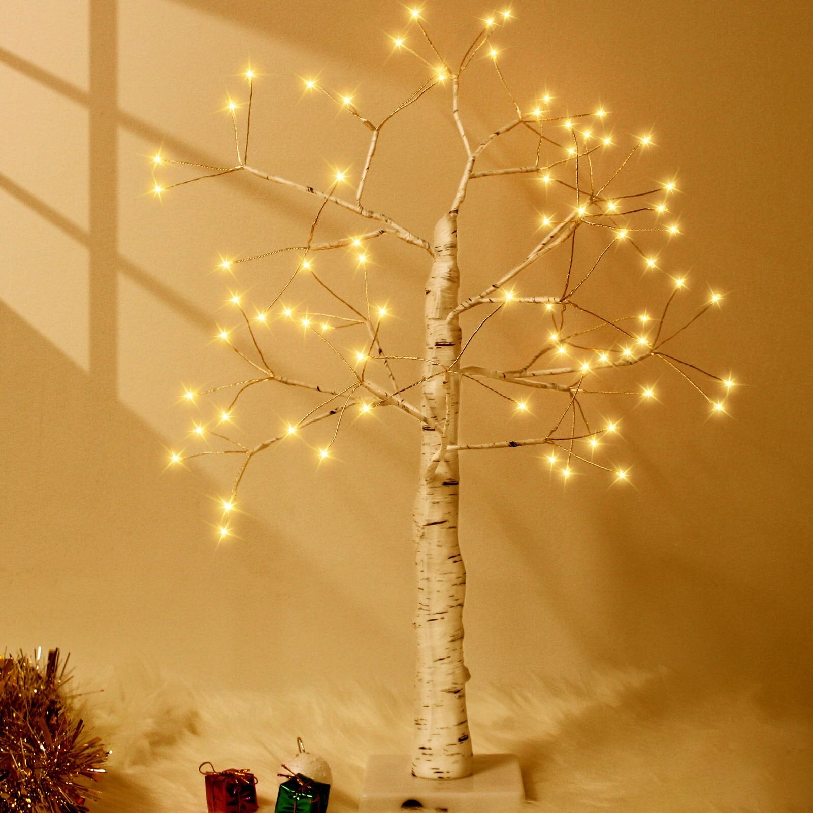 144/108 LED Night Lamp Christmas Tree led lights for bedroom 3D Desk Fairy Light Kids Room Decor USB/Battery Copper Wire Garland-0