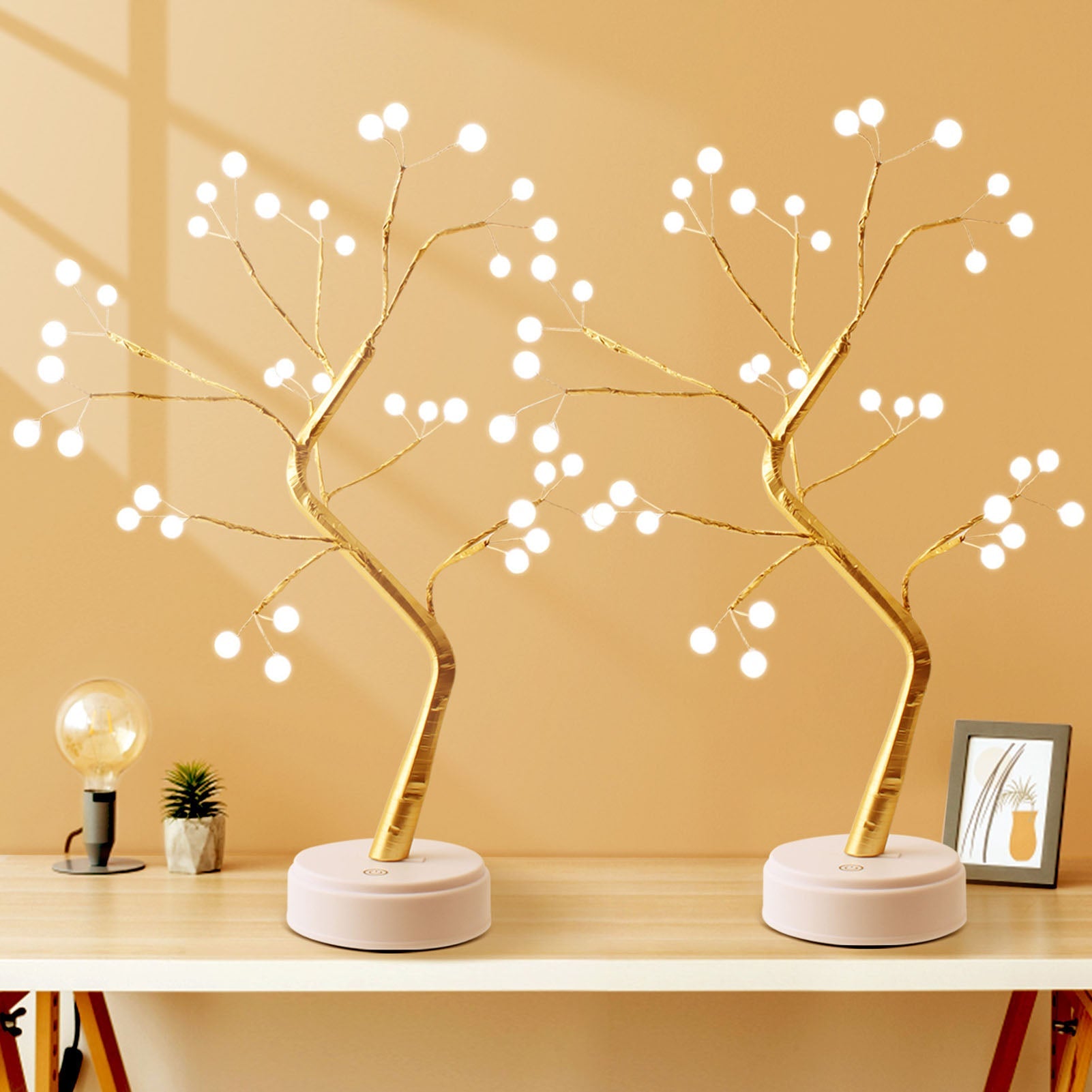 144/108 LED Night Lamp Christmas Tree led lights for bedroom 3D Desk Fairy Light Kids Room Decor USB/Battery Copper Wire Garland-4